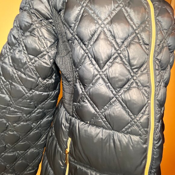Michael Kors Jacket Women's L Navy Packable Down Fill Hooded Puffer Coat Long - Picture 4 of 16